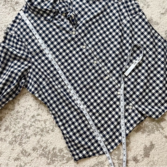 J Crew Navy Gingham Blue Button Down - Picture 6 of 8